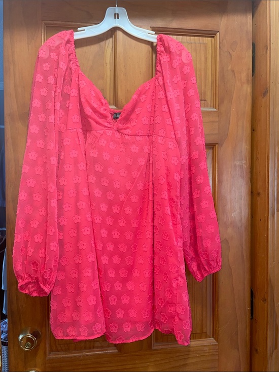 Crystal Doll Tops - Crystal Doll Hot Pink Floral Tunic Blouse